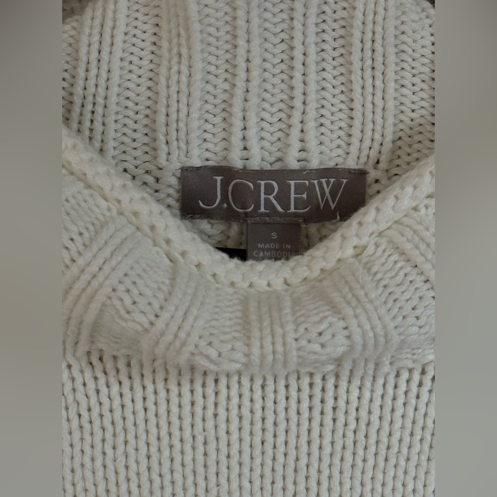 J. Crew 2025 Rollneck Sweater Ivory 100% Cotton - Picture 6 of 6